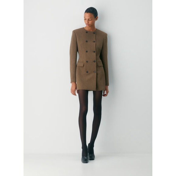 Babaton Dresses & Skirts - Babaton Aritzia NWT Skyrise Double Breasted Blazer Dress in Brown Kyle Check 4